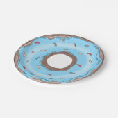 Sweet One Boy Blue Donut Verjaardag Papieren Bordje (Gekanteld)