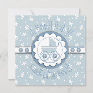 Sweet One Boy Invitation Square Kaart