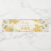 Sweet One Bumblebee 1e Girl Birthday Party Waterfles Etiket (Enkel label)