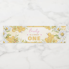 Sweet One Bumblebee 1e Girl Birthday Party Waterfles Etiket
