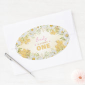 Sweet One Bumblebee 1e meisje: Birthday Beeday Ovale Sticker (Envelop)