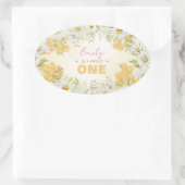 Sweet One Bumblebee 1e meisje: Birthday Beeday Ovale Sticker (Tas)