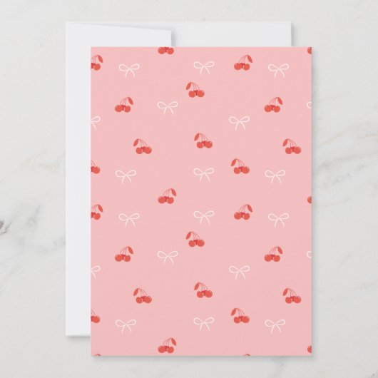 Sweet One Cherry 3e verjaardag uitnodiging (Achterkant)