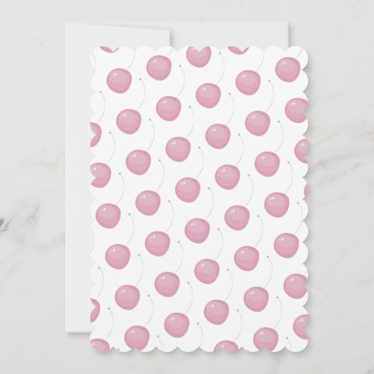 Sweet One Cherry Cake Bunny uitnodiging (Achterkant)