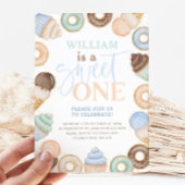 Sweet One Chocolate Donut Boys 1ste verjaardag Kaart