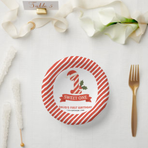 Sweet One Christmas Eerste Verjaardag Papieren Kommen