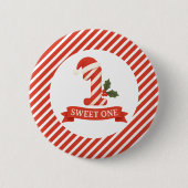 Sweet One Christmas Eerste Verjaardag Ronde Button 5,7 Cm (Voorkant)