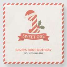 Sweet One Christmas Eerste Verjaardag Uitnodiging
