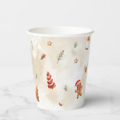 Sweet One Christmas Gingerbread House 1st Birthday Papieren Bekers (Achterkant)