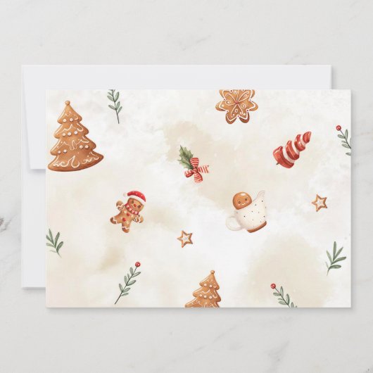 Sweet One Christmas Gingerbread House Verjaardag Kaart (Achterkant)