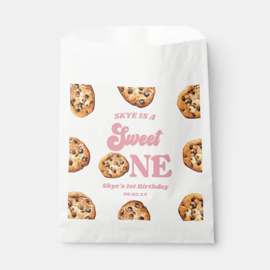 Sweet One Cookies en Melk 1e Verjaardagsfeest Bedankzakje (Voorkant)