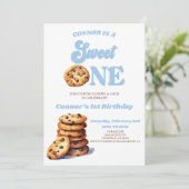 Sweet One Cookies en Melk 1e Verjaardagsfeest Kaart (Staand voorkant)