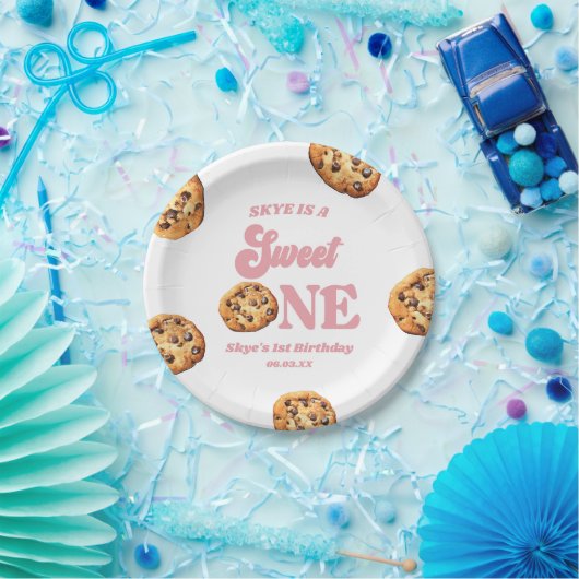 Sweet One Cookies en Melk 1e Verjaardagsfeest Papieren Bordje (Feest)