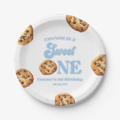 Sweet One Cookies en Melk 1e Verjaardagsfeest Papieren Bordje (Voorkant)