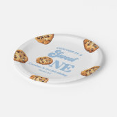 Sweet One Cookies en Melk 1e Verjaardagsfeest Papieren Bordje (Gekanteld)
