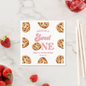 Sweet One Cookies en Melk 1e Verjaardagsfeest Servet (Insitu)