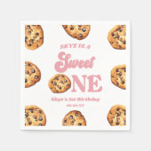 Sweet One Cookies en Melk 1e Verjaardagsfeest Servet (Voorkant)