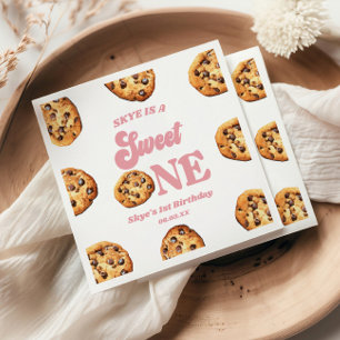 Sweet One Cookies en Melk 1e Verjaardagsfeest Servet