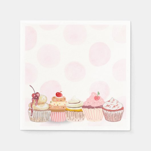 Sweet One Cupcake Birthday Party  Servet (Voorkant)