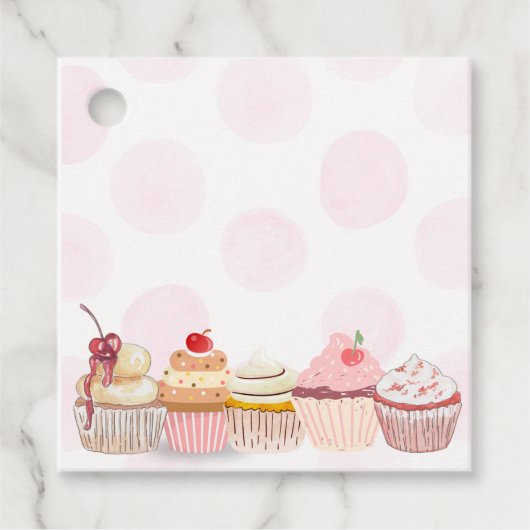 Sweet One Cupcake verjaardagsfeestje Bedankjes Labels (Voorkant)