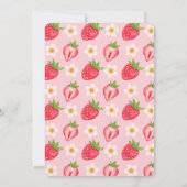 Sweet One Cute Pink Strawberry 1st Birthday Party Kaart (Achterkant)