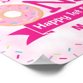 Sweet ONE Donut 1st Birthday Girl Party Welkom Poster (Hoek)