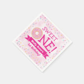 Sweet ONE Donut 1st Birthday Girl Pink Servet (Hoek)