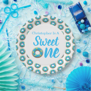 Sweet One Donut 1st Birthday Papieren Bordje