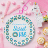 Sweet One Donut 1st Birthday Papieren Bordje (Feest)