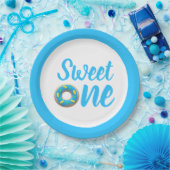 Sweet One Donut 1st Birthday Papieren Bordje (Feest)