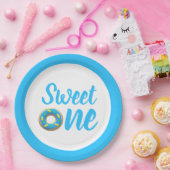 Sweet One Donut 1st Birthday Papieren Bordje (Feest)