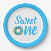 Sweet One Donut 1st Birthday Papieren Bordje (Voorkant)