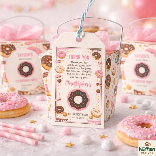 Sweet One Donut 1st Birthday Party | Cute Donut Cadeaulabel