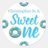 Sweet One Donut 1st Birthday Ronde Sticker (Voorkant)