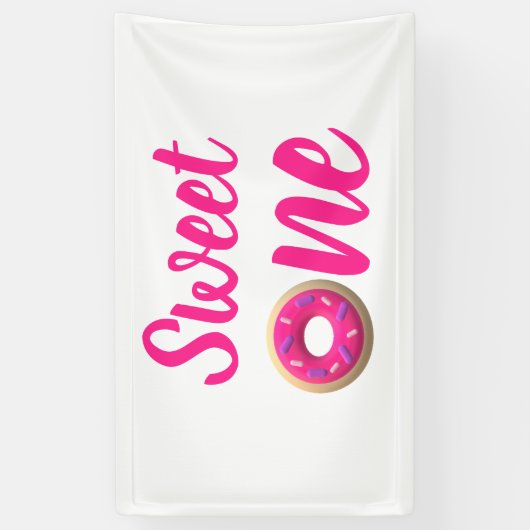 Sweet One Donut 1st Birthday Spandoek (Verticaal)