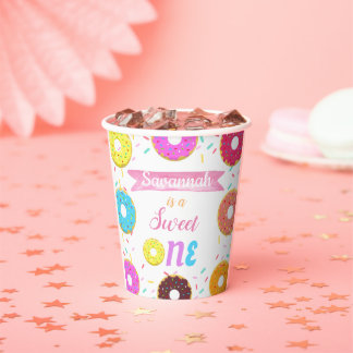 Sweet One Donut Birthday Invitation Paper R Papieren Bekers