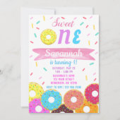 Sweet One Donut Birthday Uitnodiging (Voorkant)