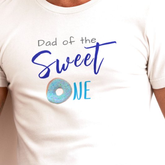 Sweet One Donut Blue Boy Eerste Verjaardagsfeest T-shirt