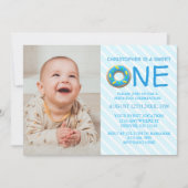 Sweet One Donut Boy 1st Birthday Foto Kaart (Voorkant)