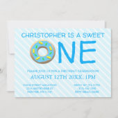 Sweet One Donut Boy 1st Birthday Kaart (Voorkant)