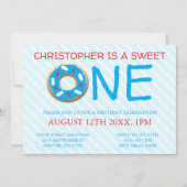 Sweet One Donut Boy 1st Birthday Kaart (Voorkant)