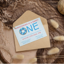 Sweet One Donut Boy 1st Birthday Kaart