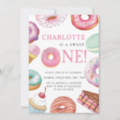 Sweet One Donut Dessert 1e eerste verjaardagsfeest Kaart (Voorkant)