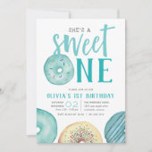 Sweet One | Donut First Birthday Party Kaart (Voorkant)