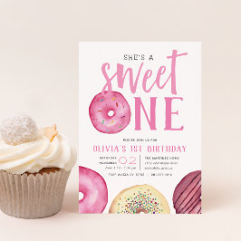 Sweet One | Donut First Birthday Party Kaart