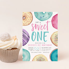 Sweet One | Donut First Birthday Party Kaart