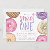 Sweet One | Donut First Birthday Party Kaart (Voorkant)