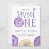 Sweet One | Donut First Birthday Party Kaart (Voorkant)