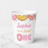 Sweet One Donut First Birthday Party Papieren Bekers (Achterkant)