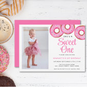 Sweet One Donut Foto Eerste Verjaardagsfeest Kaart